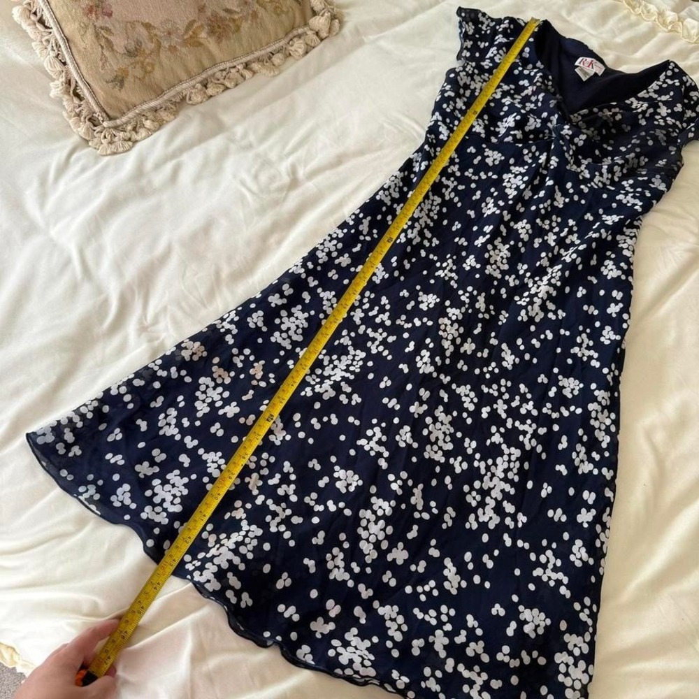 bleu polkadot midi dress y2k romantic R&K size 10 - Picture 4 of 6